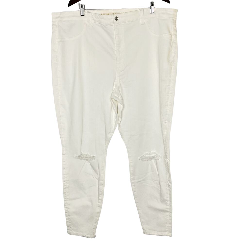 American Eagle Super Stretch Super Hi-Rise Jegging White Skinny Jeans Size 24